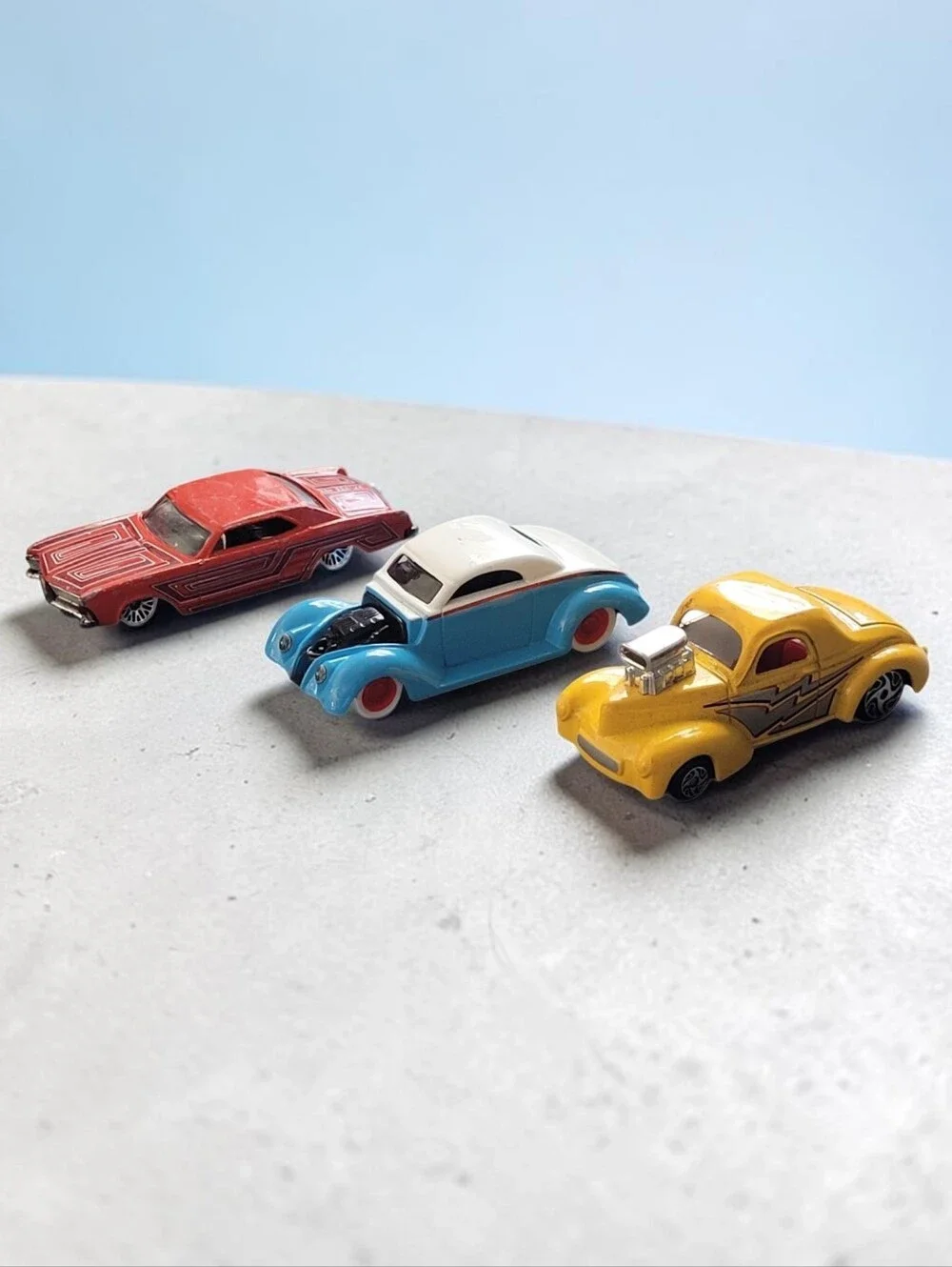 (Lot Of 3) Assorted Racing Champions Street Wheels/ Willys/ Ford/Hot Rod Coupes.
